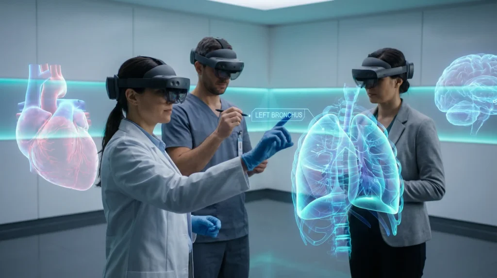Immersive VR for advanced medical training and collaboration.